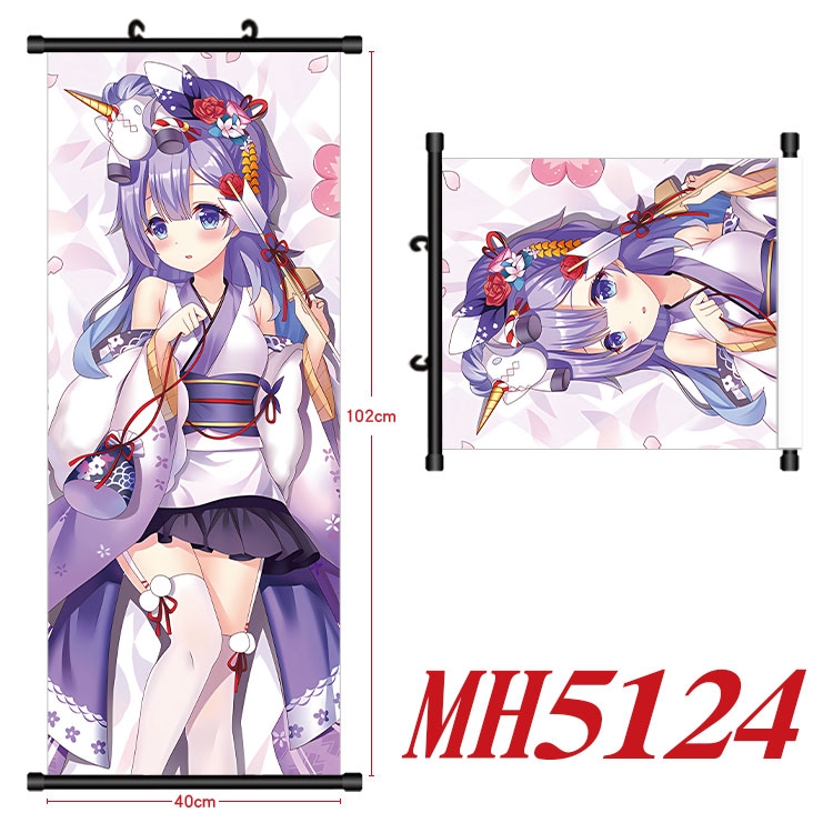 Azur Lane Anime black Plastic rod Cloth painting Wall Scroll 40X102CM