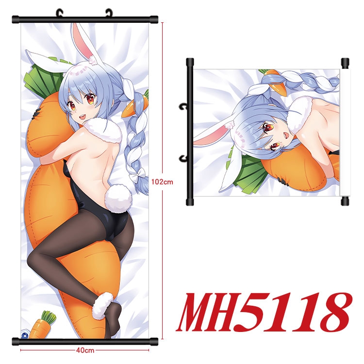 Virtual anchor Anime black Plastic rod Cloth painting Wall Scroll 40X102CM