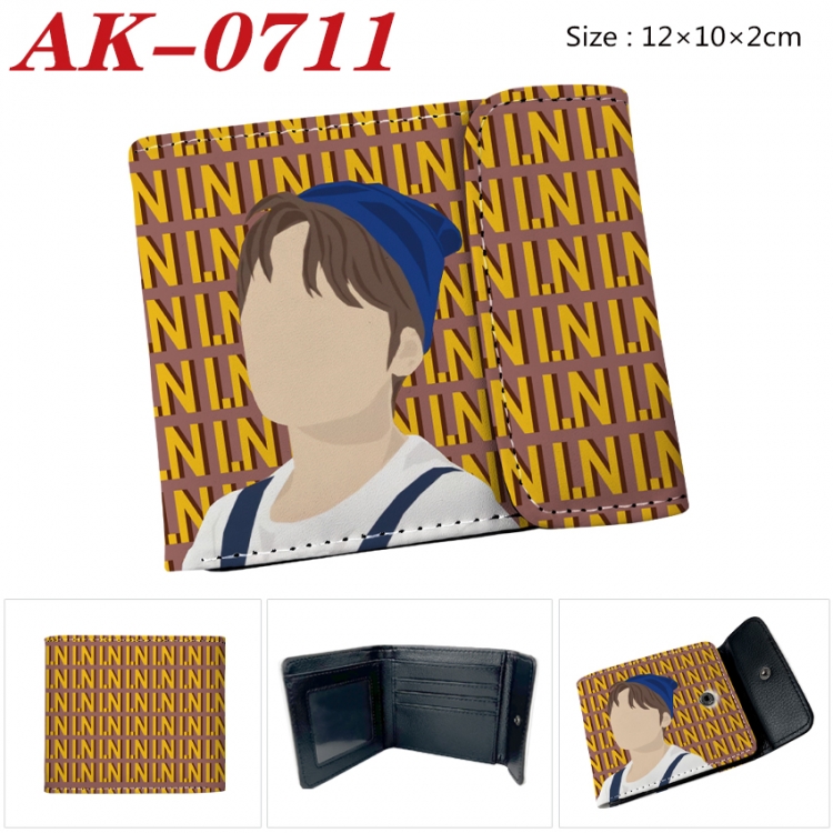 straykids Anime PU leather full color buckle 20% off wallet 12X10X2CM AK-0711