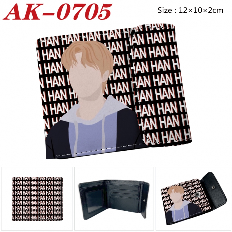 straykids Anime PU leather full color buckle 20% off wallet 12X10X2CM AK-0705