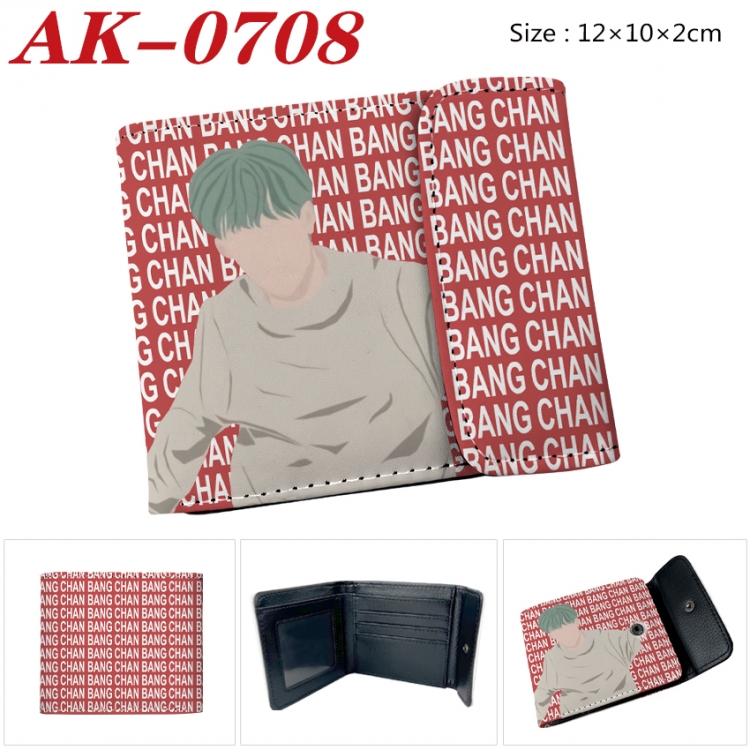 straykids Anime PU leather full color buckle 20% off wallet 12X10X2CM AK-0708