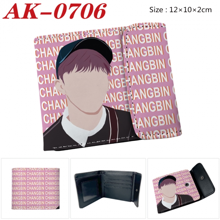 straykids Anime PU leather full color buckle 20% off wallet 12X10X2CM AK-0706