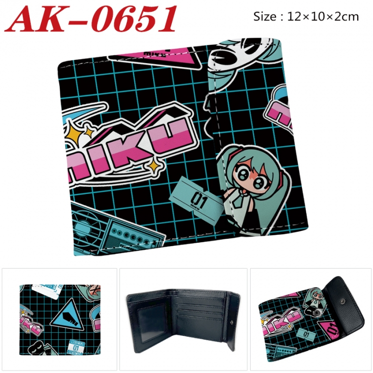 Hatsune Miku Anime PU leather full color buckle 20% off wallet 12X10X2CM AK-0651