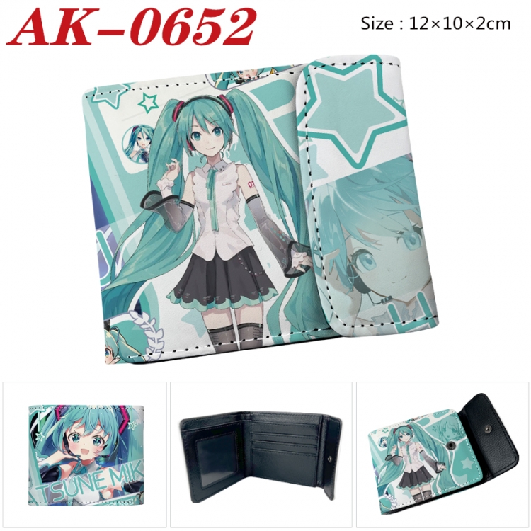 Hatsune Miku Anime PU leather full color buckle 20% off wallet 12X10X2CM AK-0652