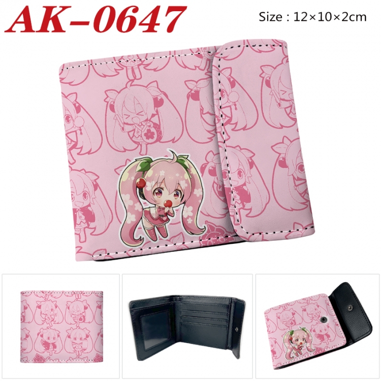 Hatsune Miku Anime PU leather full color buckle 20% off wallet 12X10X2CM AK-0647