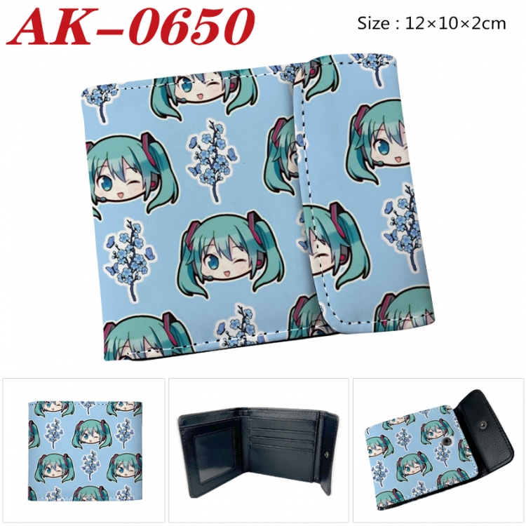 Hatsune Miku Anime PU leather full color buckle 20% off wallet 12X10X2CM AK-0650