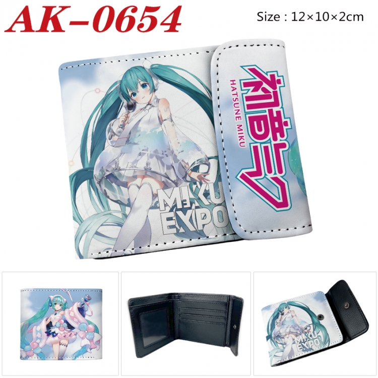 Hatsune Miku Anime PU leather full color buckle 20% off wallet 12X10X2CM AK-0654