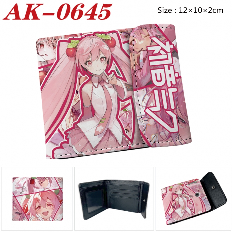 Hatsune Miku Anime PU leather full color buckle 20% off wallet 12X10X2CM AK-0645