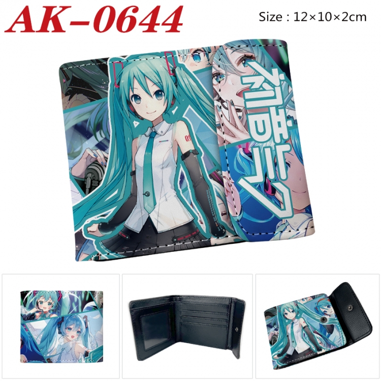 Hatsune Miku Anime PU leather full color buckle 20% off wallet 12X10X2CM AK-0644