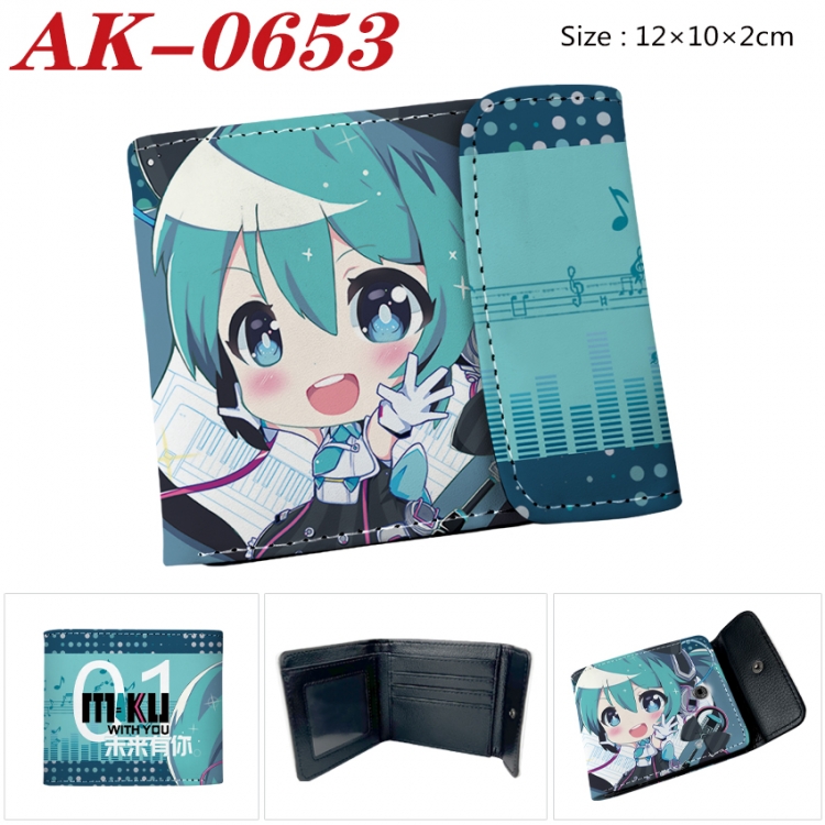 Hatsune Miku Anime PU leather full color buckle 20% off wallet 12X10X2CM AK-0653