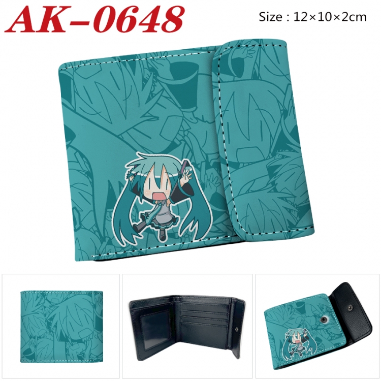 Hatsune Miku Anime PU leather full color buckle 20% off wallet 12X10X2CM AK-0648