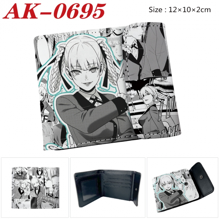 Kakegurui Anime PU leather full color buckle 20% off wallet 12X10X2CM