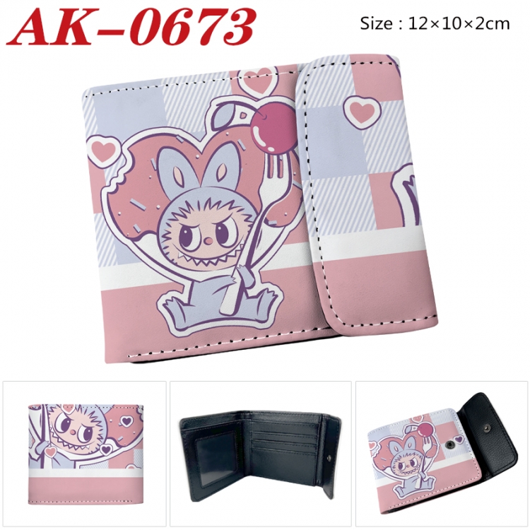 LABUBU Anime PU leather full color buckle 20% off wallet 12X10X2CM