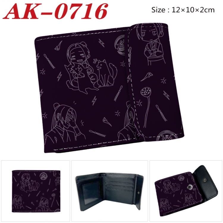 The wizard of the de Anime PU leather full color buckle 20% off wallet 12X10X2CM AK-0716