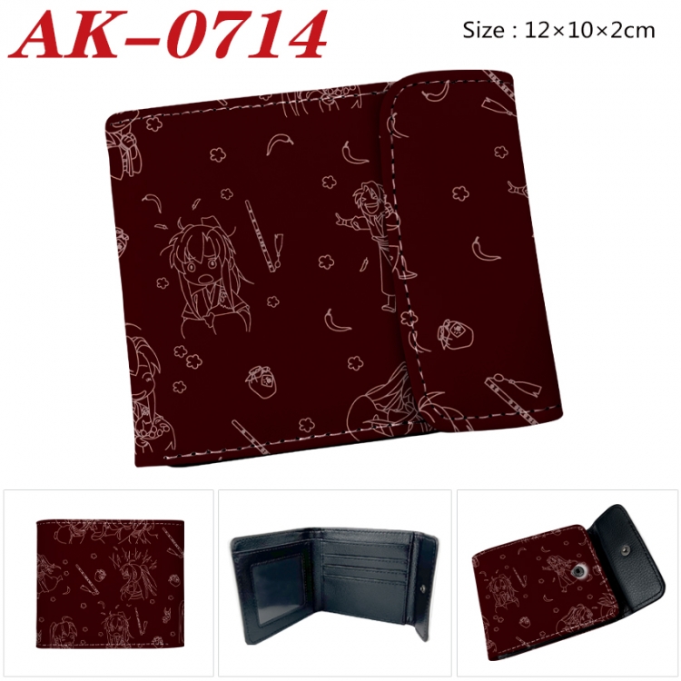 The wizard of the de Anime PU leather full color buckle 20% off wallet 12X10X2CM AK-0714