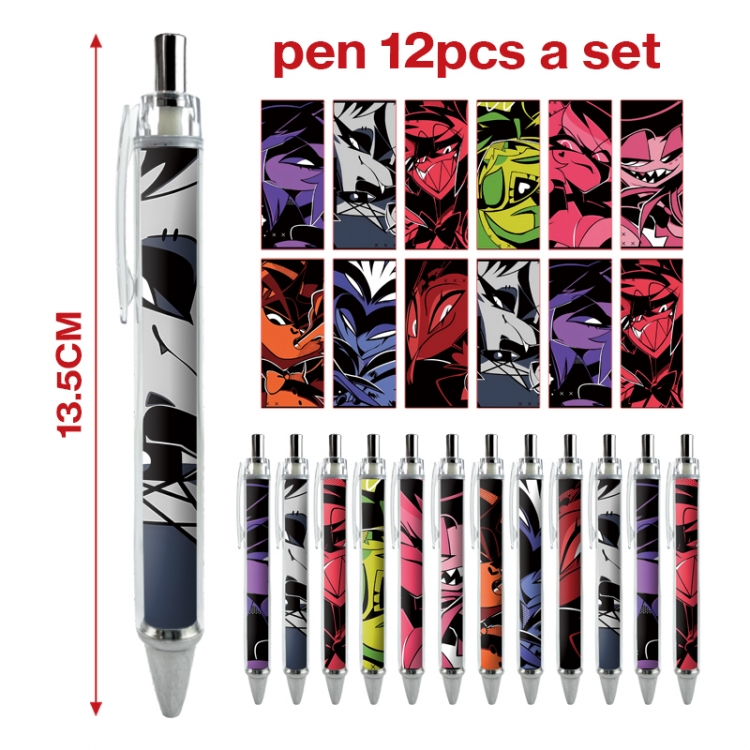 Hazbin Hotel anime peripheral student ballpoint pen a set of 12