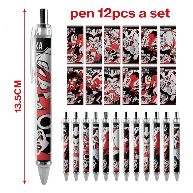 Hazbin Hotel anime peripheral student ballpoint pen a set of 12