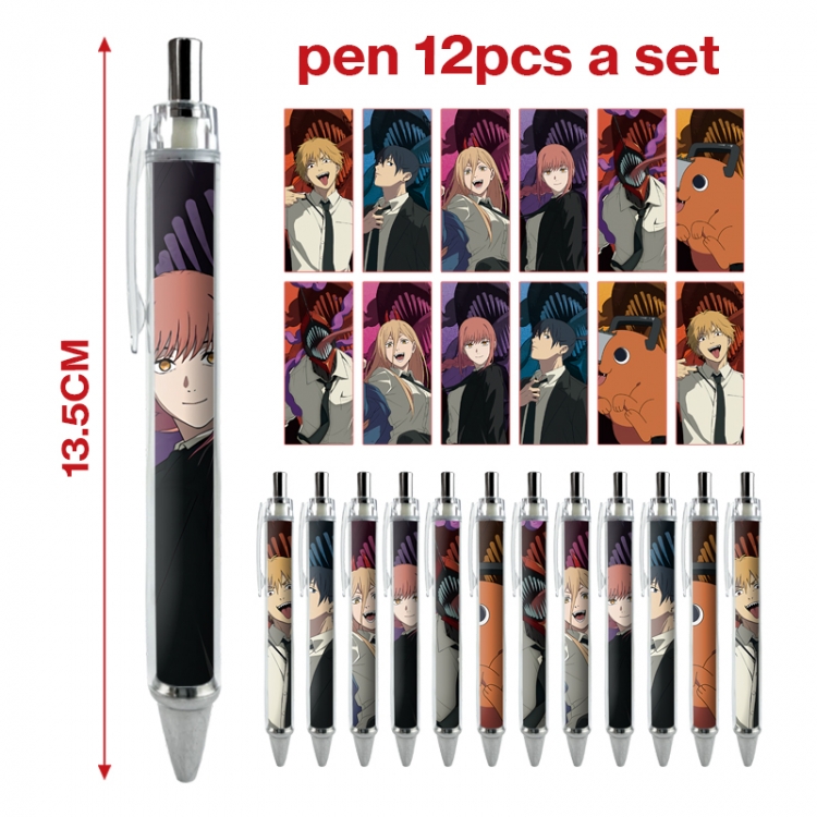 Chainsaw man anime peripheral student ballpoint pen a set of 12