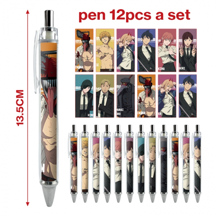 Chainsaw man anime peripheral student ballpoint pen a set of 12