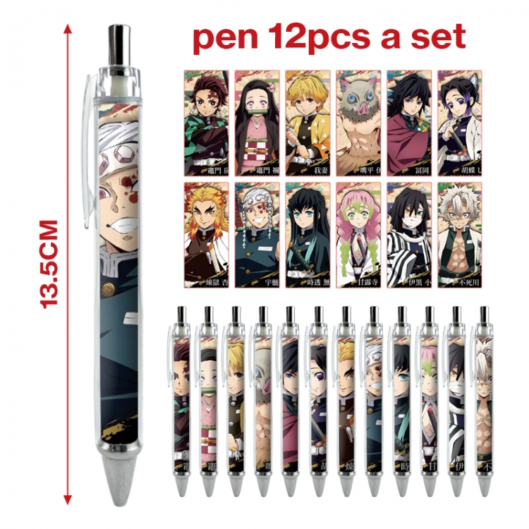 Demon Slayer Kimets anime peripheral student ballpoint pen a set of 12