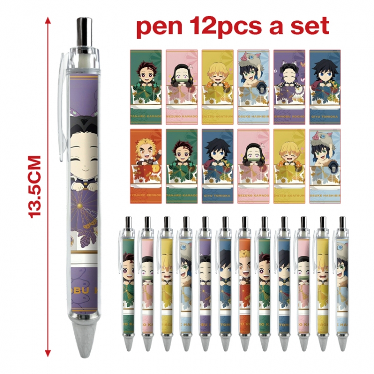 Demon Slayer Kimets anime peripheral student ballpoint pen a set of 12