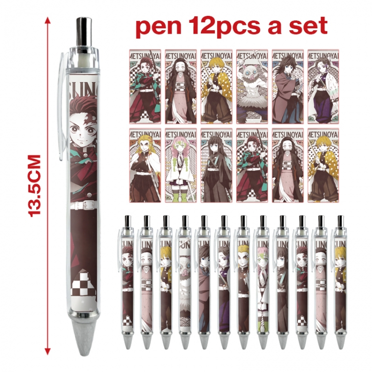 Demon Slayer Kimets anime peripheral student ballpoint pen a set of 12