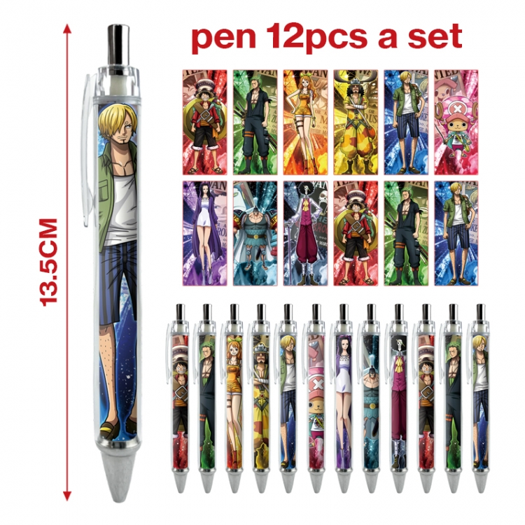 One Piece anime peripheral student ballpoint pen a set of 12