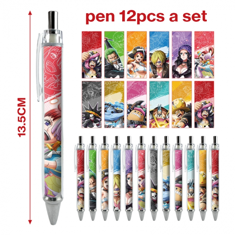 One Piece anime peripheral student ballpoint pen a set of 12