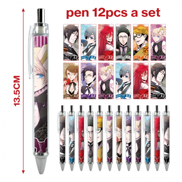 Kuroshitsuji anime peripheral student ballpoint pen a set of 12