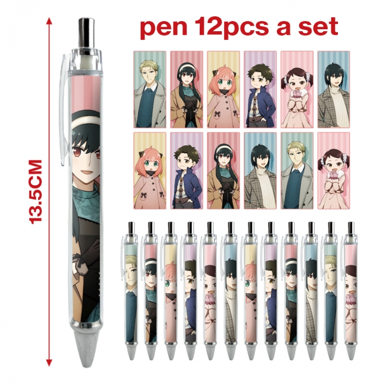 SPY x FAMILY anime peripheral student ballpoint pen a set of 12