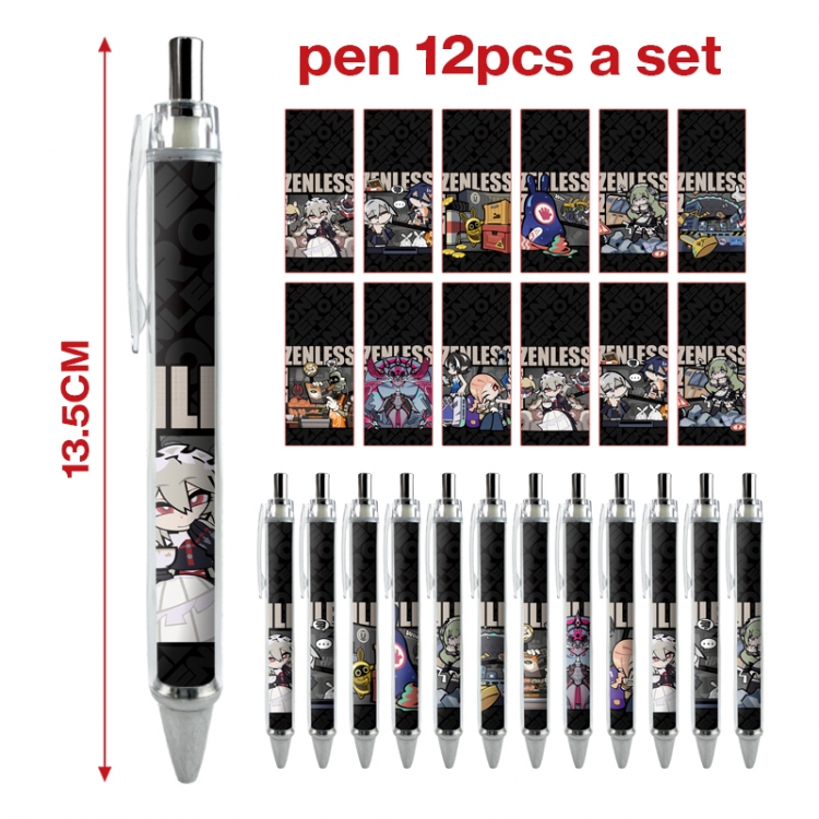 Zenless Zone Zero anime peripheral student ballpoint pen a set of 12