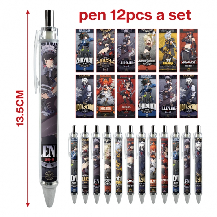 Zenless Zone Zero anime peripheral student ballpoint pen a set of 12