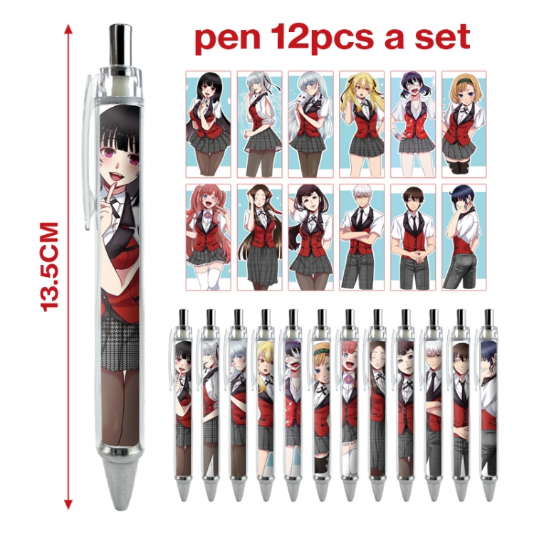 Kakegurui anime peripheral student ballpoint pen a set of 12