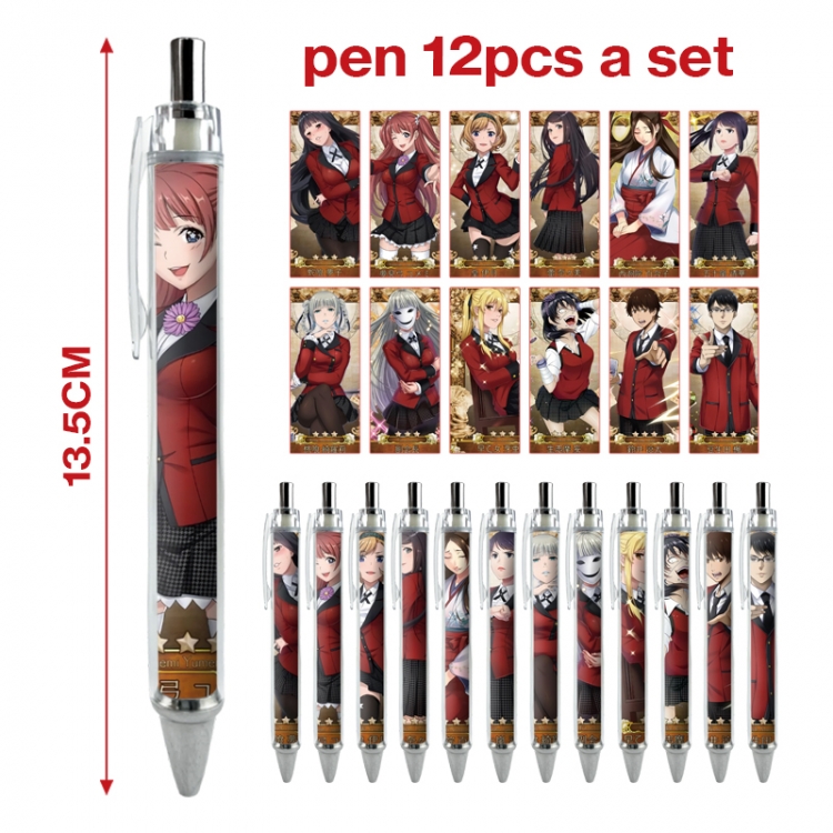 Kakegurui anime peripheral student ballpoint pen a set of 12