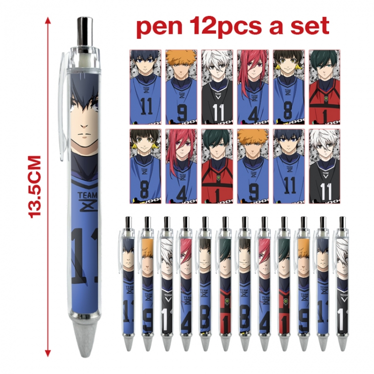 BLUE LOCK  anime peripheral student ballpoint pen a set of 12