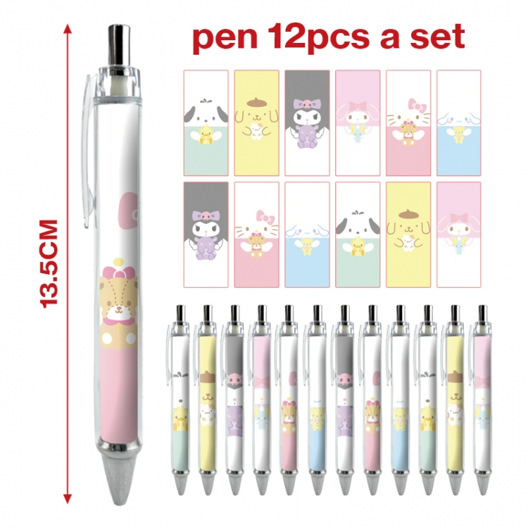 sanrio anime peripheral student ballpoint pen a set of 12