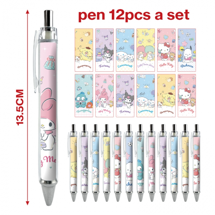 sanrio anime peripheral student ballpoint pen a set of 12