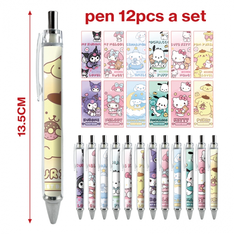 sanrio anime peripheral student ballpoint pen a set of 12