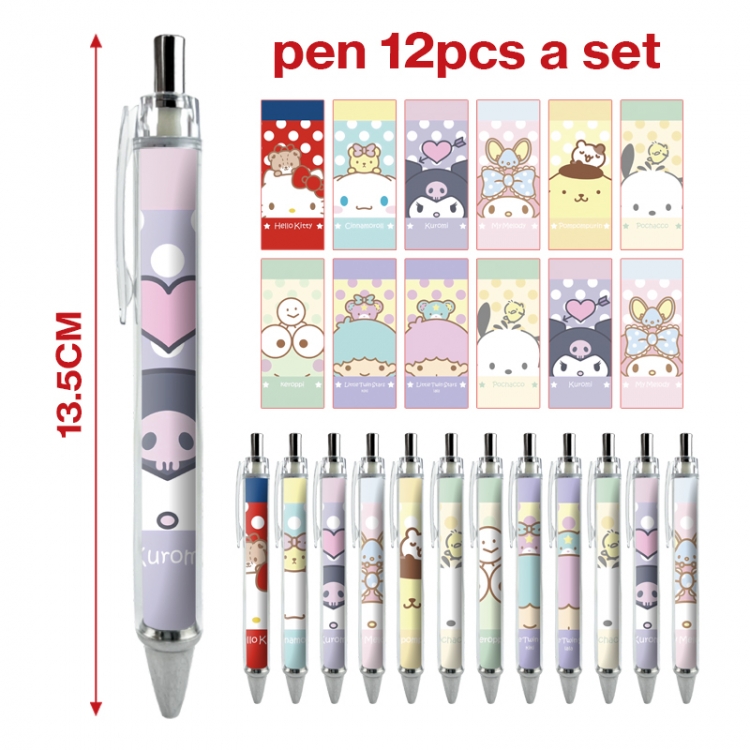 sanrio anime peripheral student ballpoint pen a set of 12