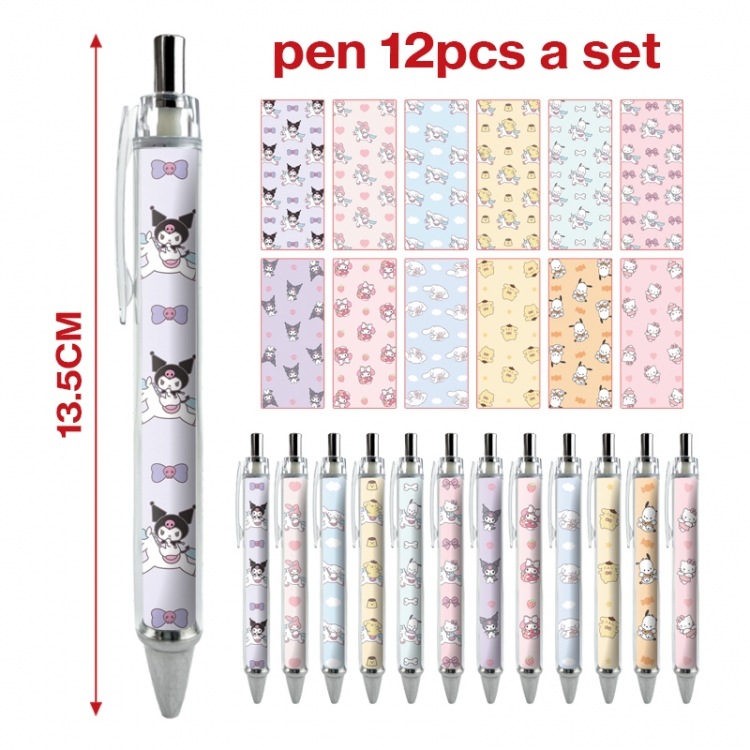 sanrio anime peripheral student ballpoint pen a set of 12