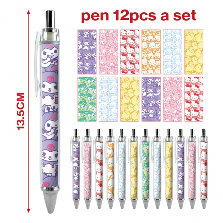 sanrio anime peripheral student ballpoint pen a set of 12