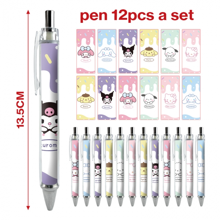 sanrio anime peripheral student ballpoint pen a set of 12