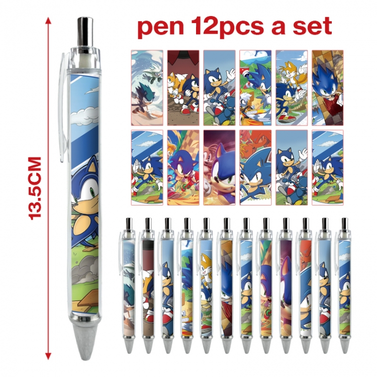 Sonic The Hedgehog anime peripheral student ballpoint pen a set of 12