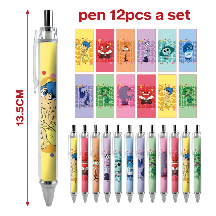 Inside Out anime peripheral student ballpoint pen a set of 12