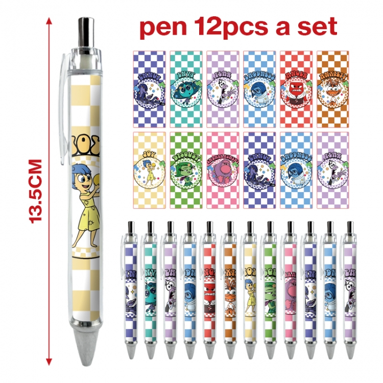 Inside Out anime peripheral student ballpoint pen a set of 12