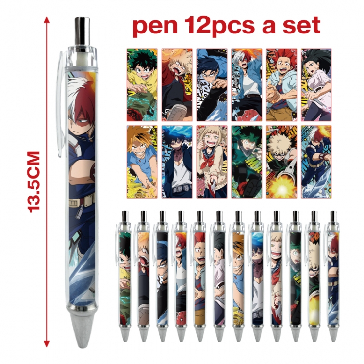 My Hero Academia anime peripheral student ballpoint pen a set of 12