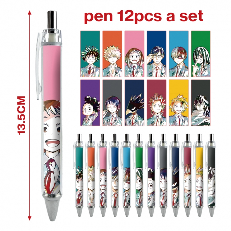 My Hero Academia anime peripheral student ballpoint pen a set of 12