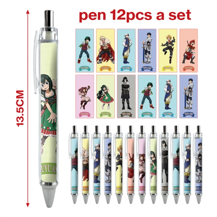 My Hero Academia anime peripheral student ballpoint pen a set of 12