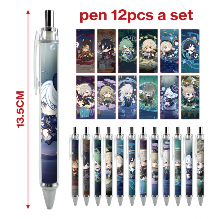 Genshin Impact anime peripheral student ballpoint pen a set of 12