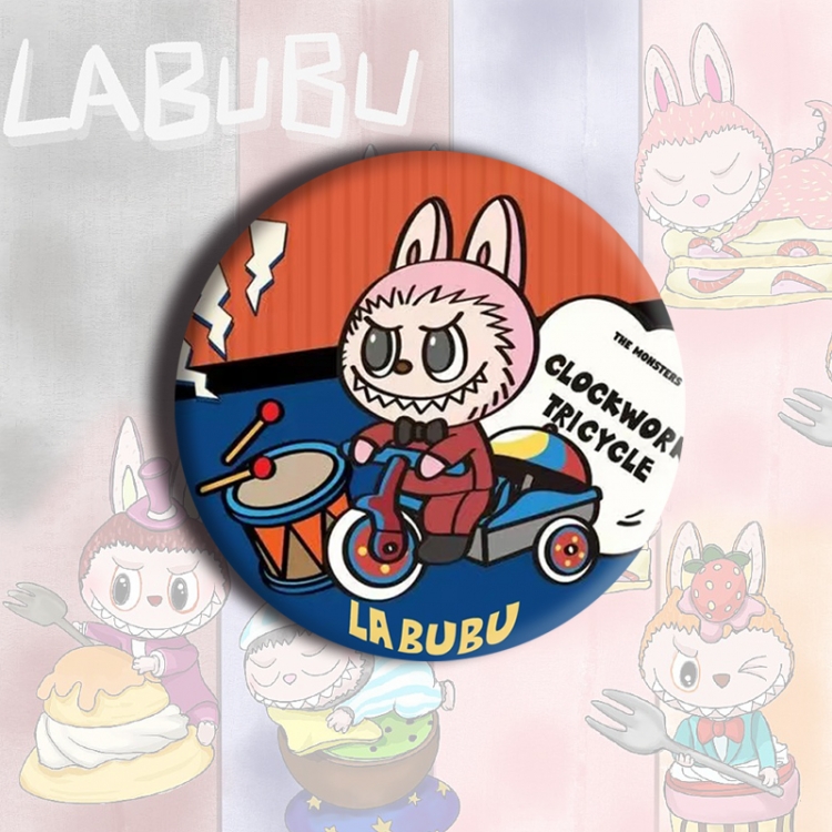 LABUBU Anime tinplate brooch badge price for 5 pcs